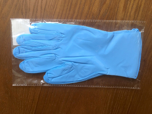 Одноразовые синие нитриловые перчатки
